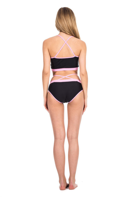 Short dama CURTEA SORRT Pole Dance Fitness negru - roz