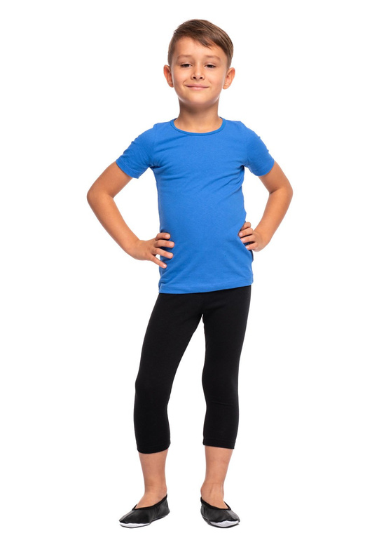 Sporty 3/4 Length Leggings for Women, Men and Kids in Black Cotton