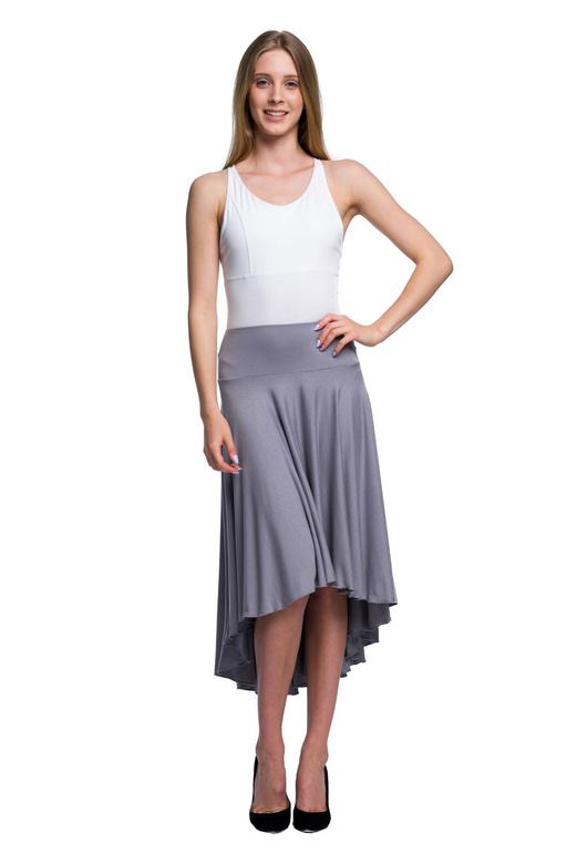 Falda circular asimétrica - gris