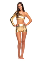 Shorts Damen-Shorts für Mädchen metallisch schimmernde Short Gold Performance