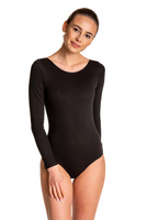 Gimnastikos treniruočių bodis ilgomis rankovėmis B100D juodas