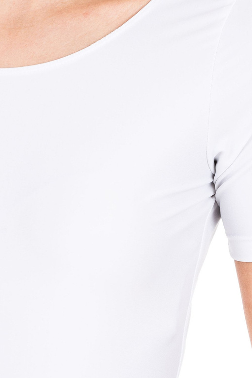 Body de entrenamiento de gimnasia con mangas cortas lycra L100K blanco