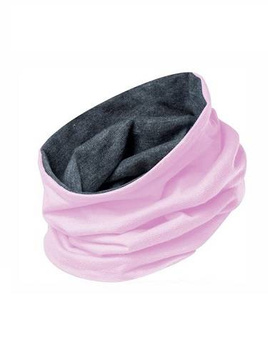 Chimney Scarf TUBA col roulé chaud deux couches rose + graphite