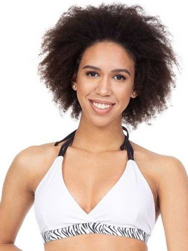 Baddräkt BIKINI topp - ZEBRA vit