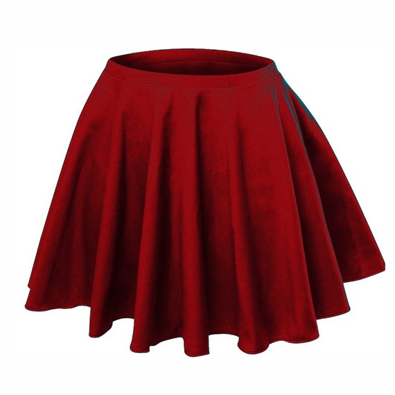 Circle skirt with flared hem - burgundy