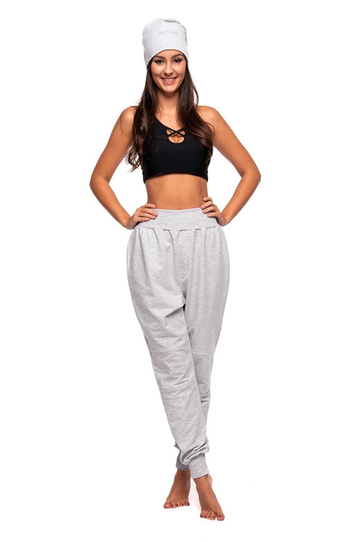 Pantalon de survêtement femme homme enfant avec entrejambe abaissée escarpins gris chiné