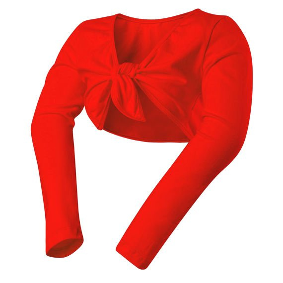 Bolero na kravato za punčko BOMBAŽ rdeč Ž/S
