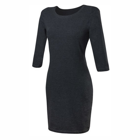 Robe crayon midi noire en coton