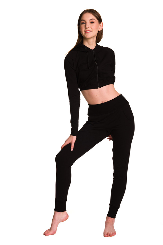Pantalon de survêtement noir moulant femme