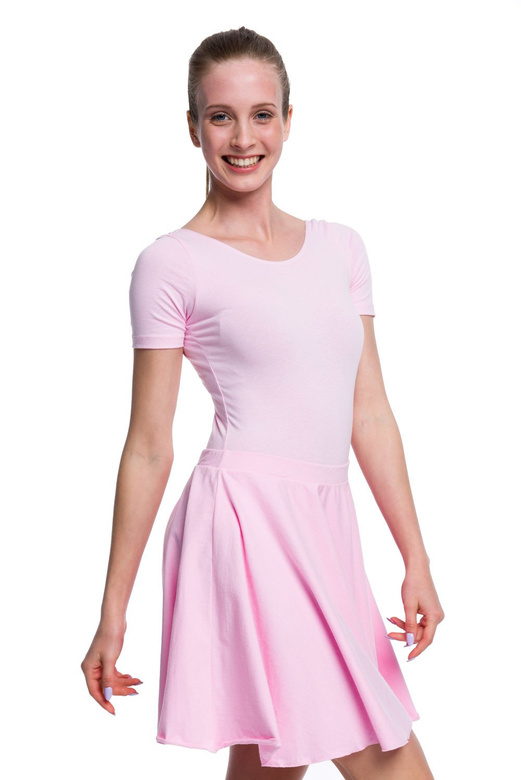 Body allenamento ginnastica con maniche corte B100K rosa