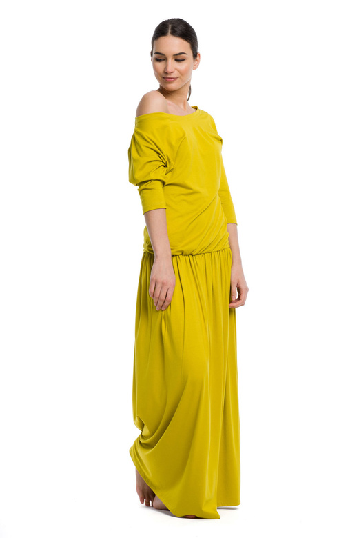 Rochie MAXI lunga din vascoza - fistic