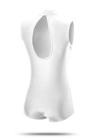 Damen Gymnastik-Trainingsbody TEAR back GOLF Kragen weiß
