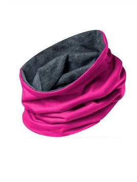 Warm Double-Layered Fuchsia and Graphite TUBA Neck Warmer and Scarf