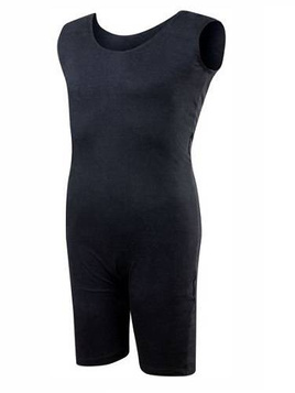 Moški gimnastični trening bodi TRICOT brez rokavov kratke hlače črn
