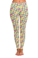 Leggings largos deportivos para mujer para niños en círculos de colores.