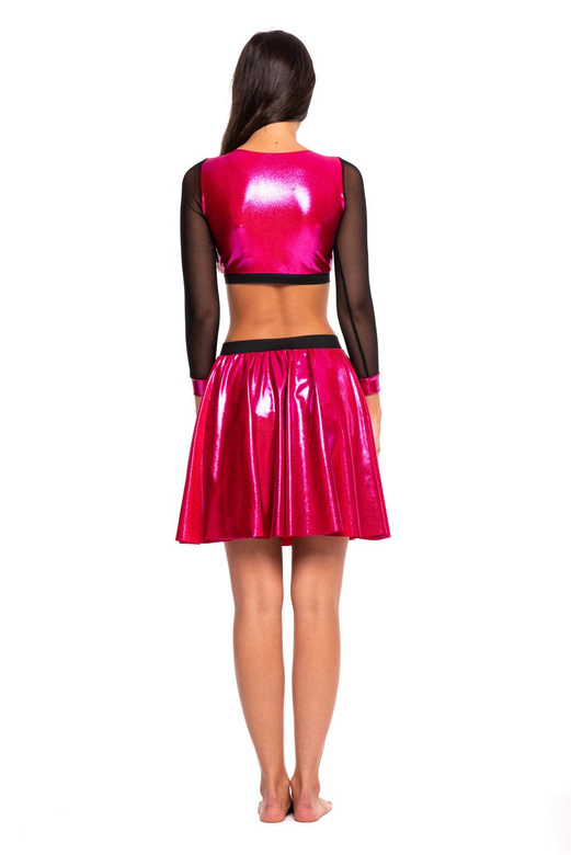 Metallic Fuchsia Shimmering Circle Skirt