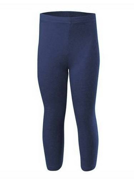 Legging sport femme homme enfant en coton avec une jambe 3/4 bleu marine
