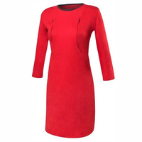 Women's Nursing Dress in Red Jersey Fabric