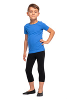 Sport 3/4 Leggings für Damen und Herren Kinder Baumwolle schwarz