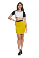Falda midi entallada de viscosa - pistacho