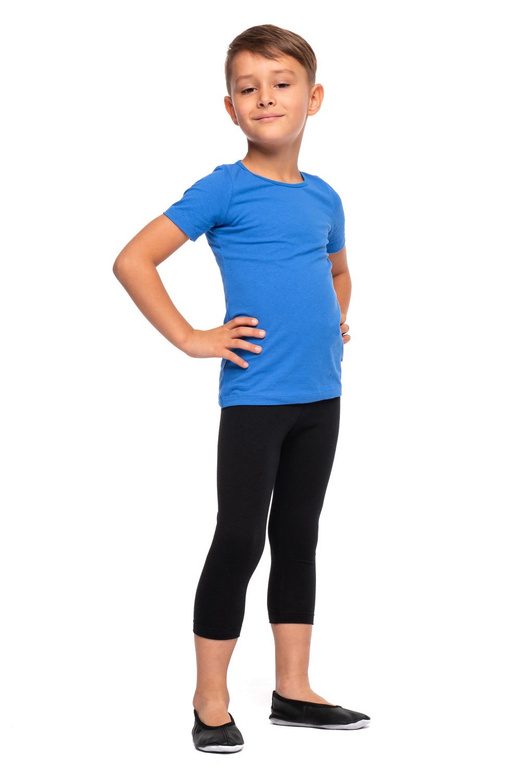 Sporty 3/4 Length Leggings for Women, Men and Kids in Black Cotton