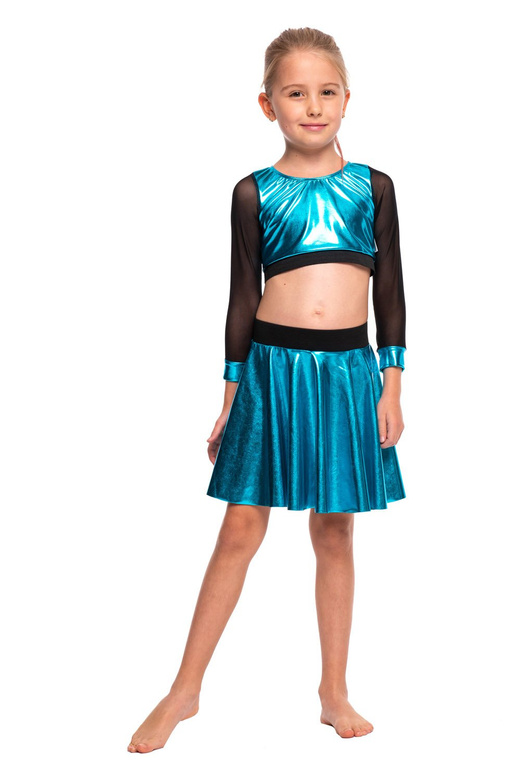 Metallic Turquoise Shimmering Circle Skirt