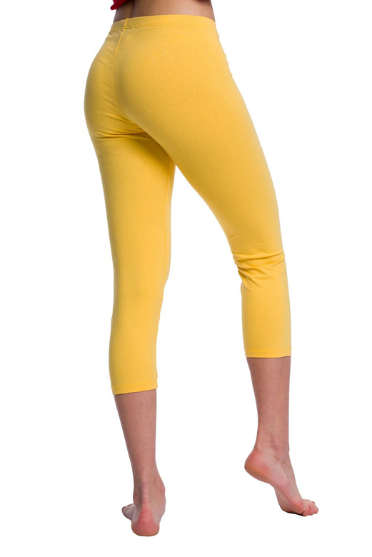 Legging sport 3/4 jambe pour femme et homme coton enfant jaune