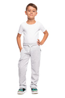 Pantaloni della tuta lunghi e dritti grigio melange