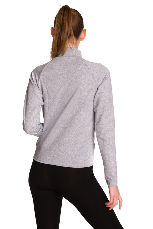 Sweat sport col montant et poches gris chiné