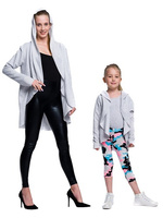 Graumelierte Damen- und Kinderjacke