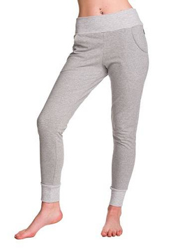 Pantalone sportivo da donna aderente grigio melange