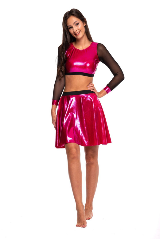 Metallic Fuchsia Shimmering Circle Skirt