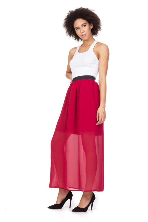 MAXI Chiffon Skirt - Burgundy