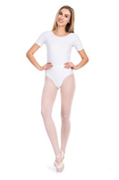 Body de entrenamiento de gimnasia con mangas cortas lycra L100K blanco