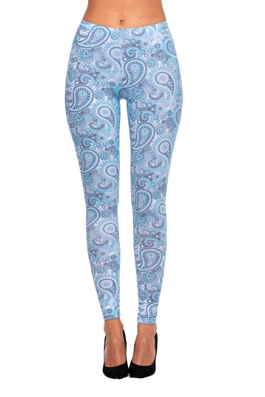 Női gyerek sport leggings PAISLEY kék mintával