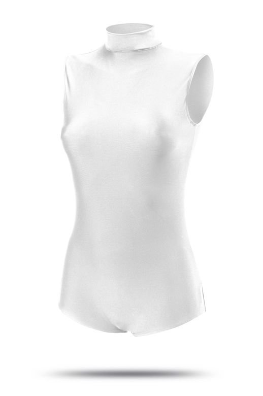Body d'entrainement gymnastique femme TEAR back col GOLF blanc