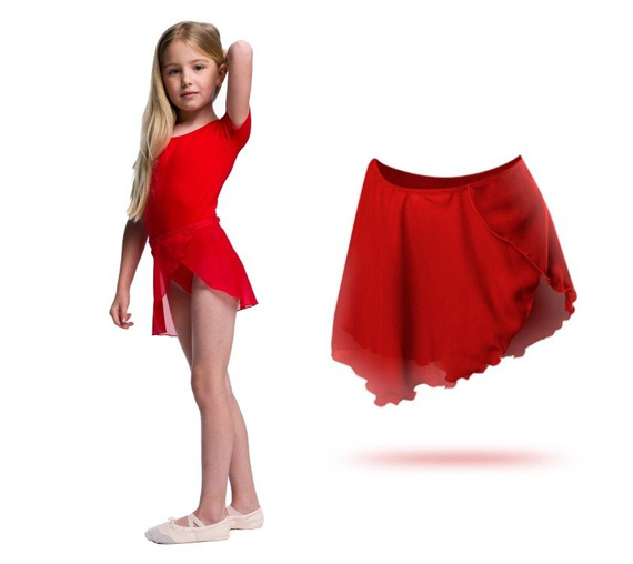 Surištas šifoninis treniruočių sijonas - BALETAS ir GYMNASTIKAS raudonas