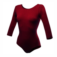 Gymnastic 3/4 Sleeve Bordeaux Body Training B10034.