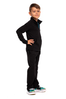 Felpa sportiva con collo alto, cerniera e tasche, nera