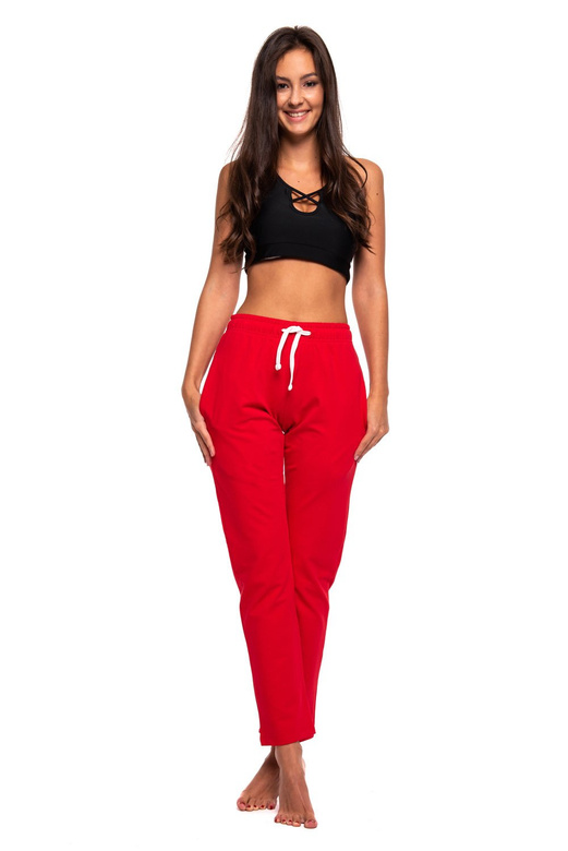 Long Straight Red Jogging Pants