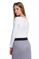 Vit bodysuit med båthals