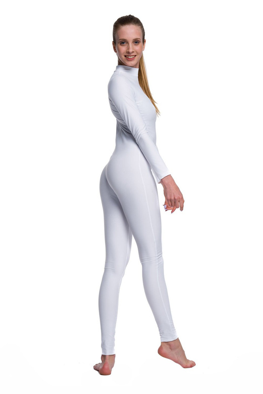 Tricot blanc entièrement zippé