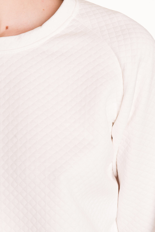 Sudadera deportiva de mujer sin capucha acolchada blanca