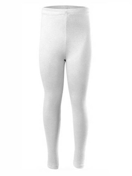 Legging de sport femme homme enfant avec une jambe longue en coton blanc