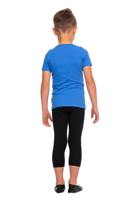 Sport 3/4 Leggings für Damen und Herren Kinder Baumwolle schwarz