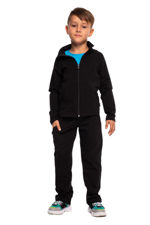 Sweat-shirt de sport avec col montant, fermeture éclair et poches, noir