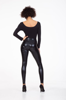 Women's High-Waisted Shiny Black Leggings