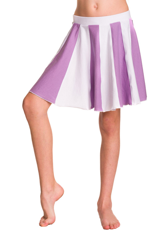 Cotton ECO-LINE Full Circular Skirt for Girl - White Lilac