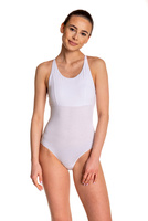 Body de antrenament gimnastică cu bretele SPIDER B103C alb