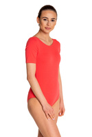 Body allenamento ginnastica a maniche corte B100K corallo